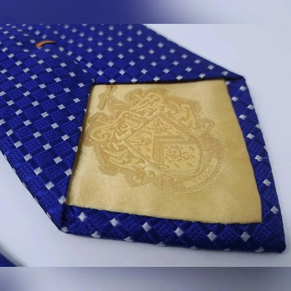 Donald Trump Signature Collection Men's Tie Neck Tie Blue Square Dotted Silk 58" - Picture 6 of 13